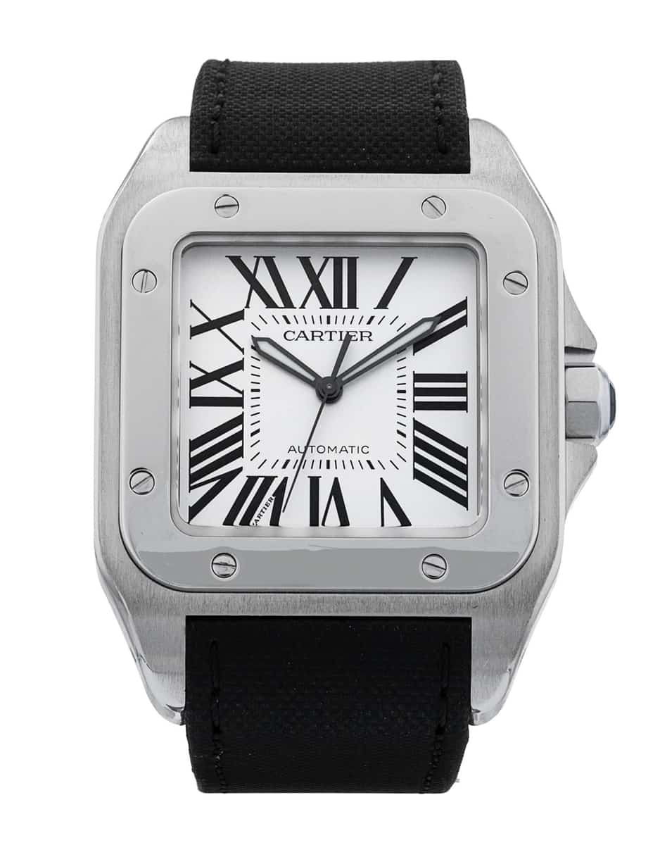Cartier Santos 100 - Silver Roman Numeral Dial
